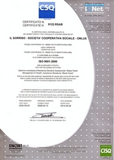 La Società cooperativa 'IL FOCOLARE' ha ottenuto la certificazione di qualità UNI EN ISO 9001